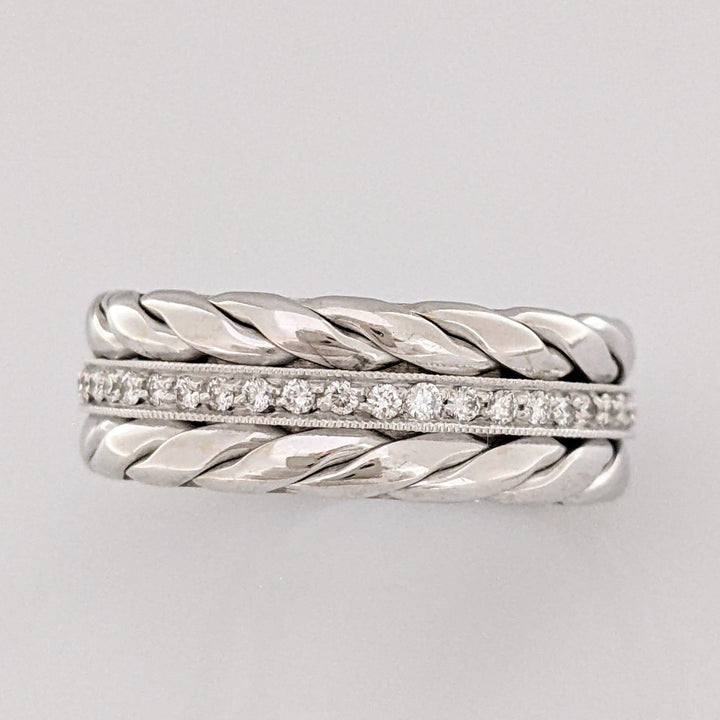 14K WHITE .88 CARAT TOTAL WEIGHT VS2 I DIAMOND ROUND (88) ETERNITY BAND 12.0 GRAMS