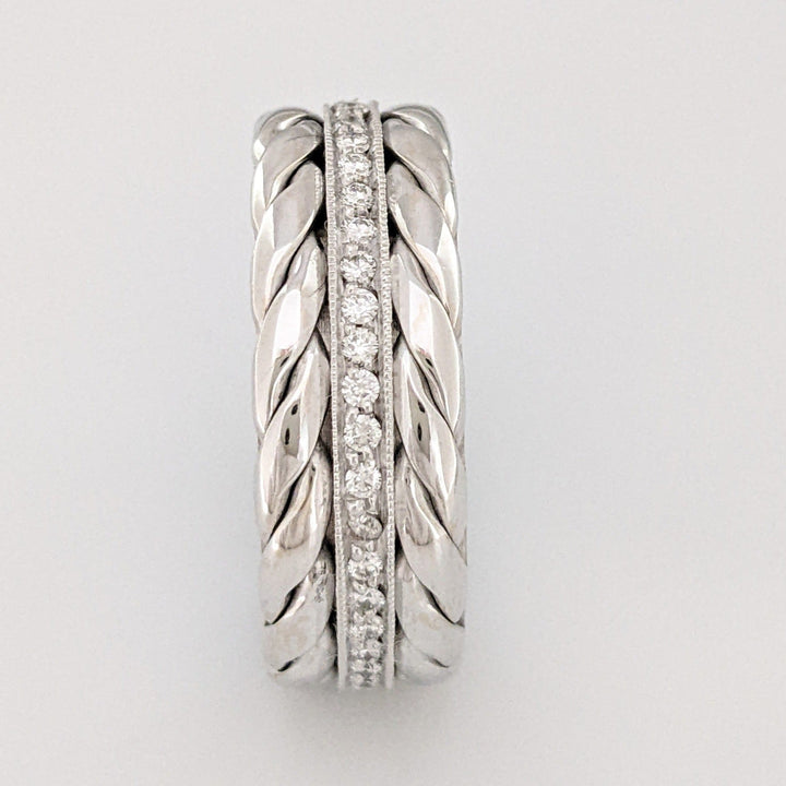 14K WHITE .88 CARAT TOTAL WEIGHT VS2 I DIAMOND ROUND (88) ETERNITY BAND 12.0 GRAMS