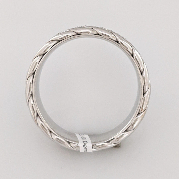 14K WHITE .88 CARAT TOTAL WEIGHT VS2 I DIAMOND ROUND (88) ETERNITY BAND 12.0 GRAMS