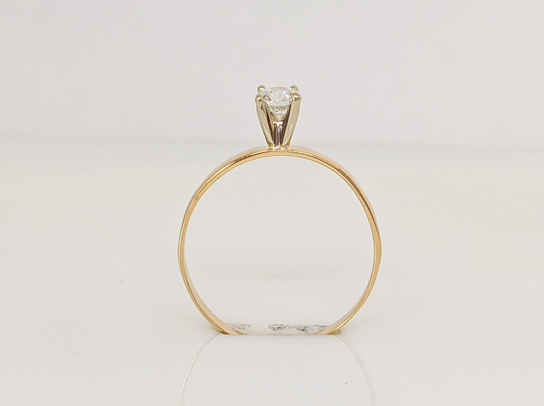 14K .25 CARAT TOTAL I1 H DIAMOND ROUND ESTATE SOLITAIRE RING 1.1 GRAM