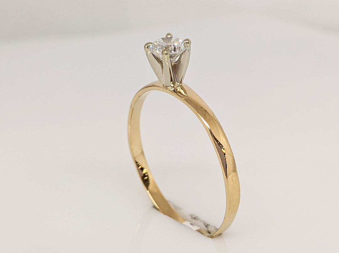 14K .25 CARAT TOTAL I1 H DIAMOND ROUND ESTATE SOLITAIRE RING 1.1 GRAM