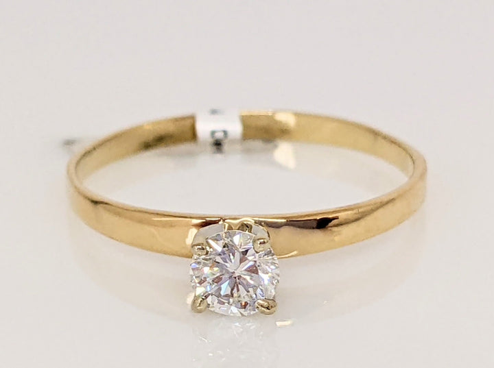 14K .25 CARAT TOTAL I1 H DIAMOND ROUND ESTATE SOLITAIRE RING 1.1 GRAM
