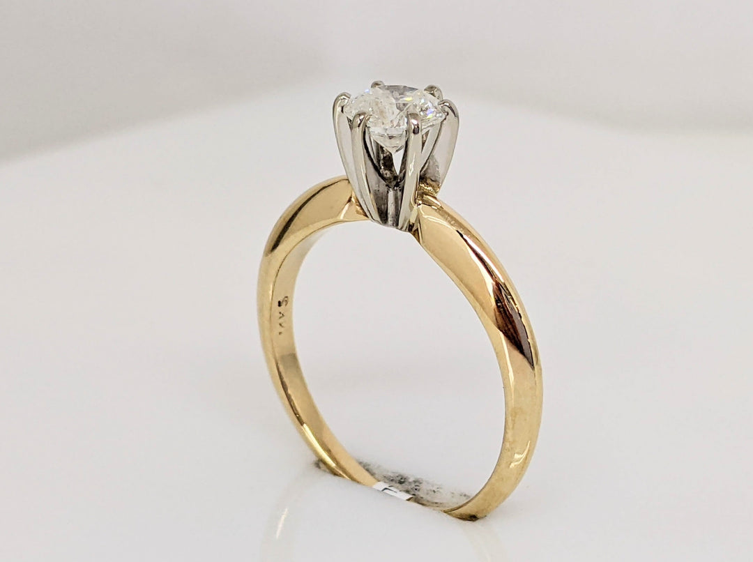 14K .52 CARAT TOTAL I3 I DIAMOND ROUND ESTATE SOLITAIRE RING 2.4 GRAMS