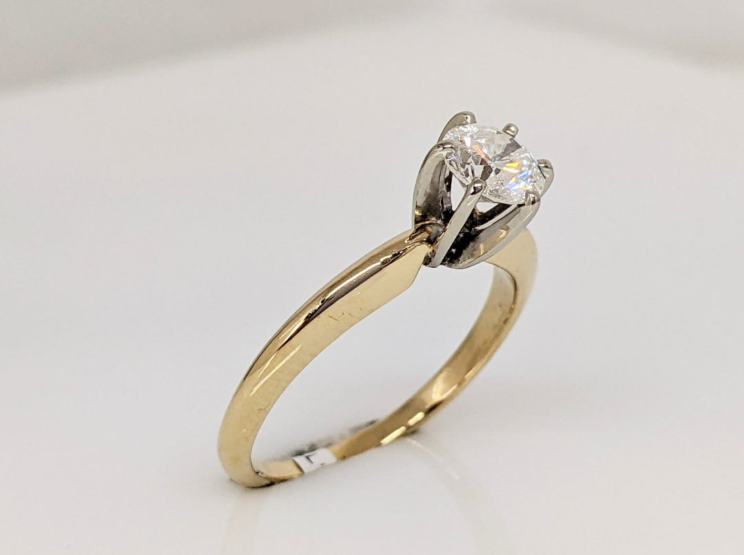 14K .52 CARAT TOTAL I3 I DIAMOND ROUND ESTATE SOLITAIRE RING 2.4 GRAMS