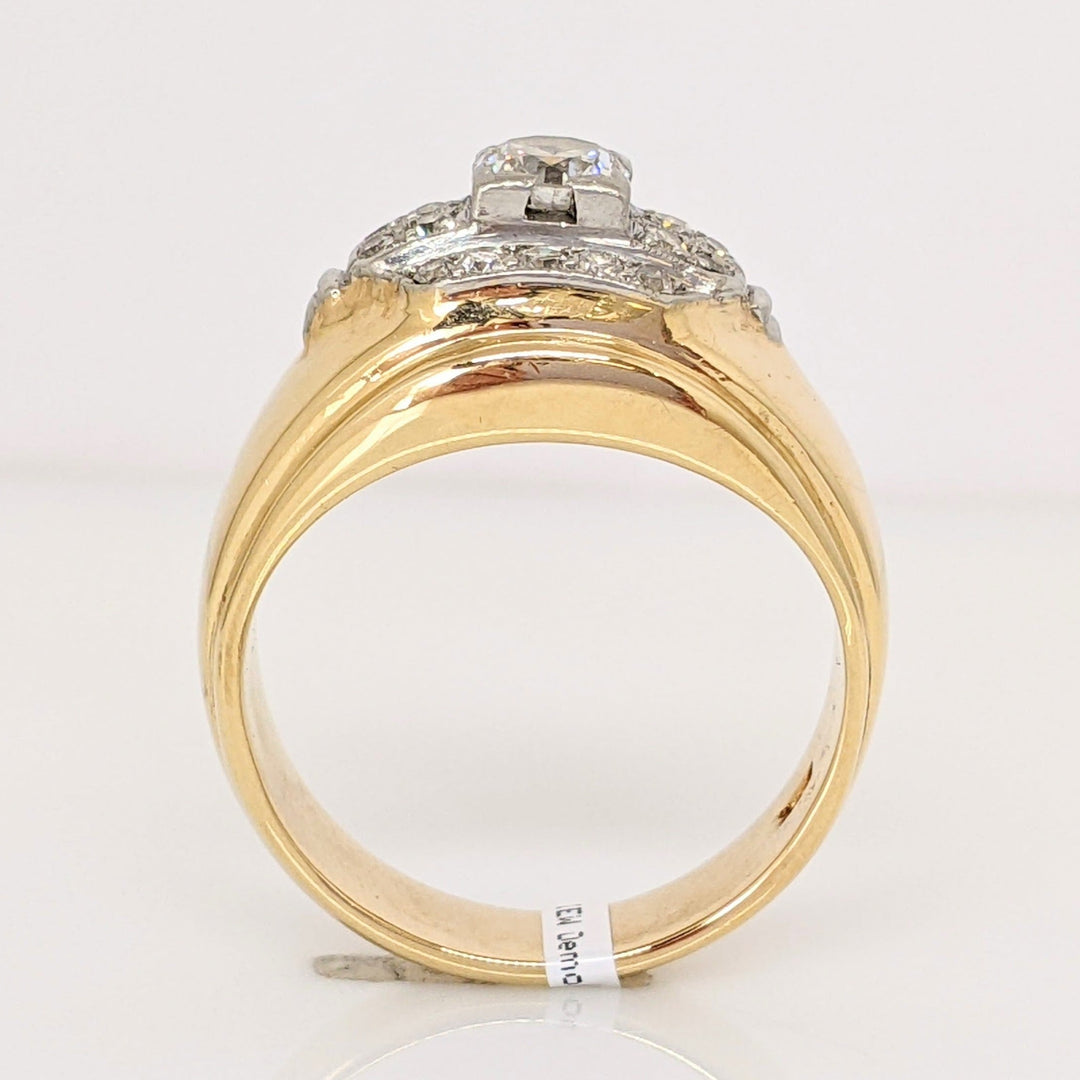 14K .87 CARAT TOTAL WEIGHT SI2 J DIAMOND ROUND (19) ESTATE RING 12.6 GRAMS