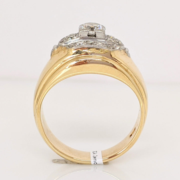 14K .87 CARAT TOTAL WEIGHT SI2 J DIAMOND ROUND (19) ESTATE RING 12.6 GRAMS