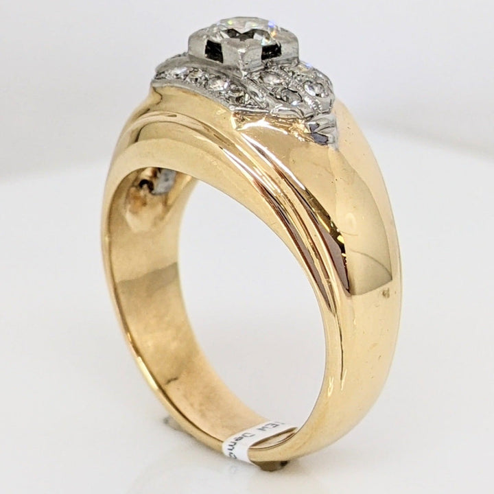 14K .87 CARAT TOTAL WEIGHT SI2 J DIAMOND ROUND (19) ESTATE RING 12.6 GRAMS