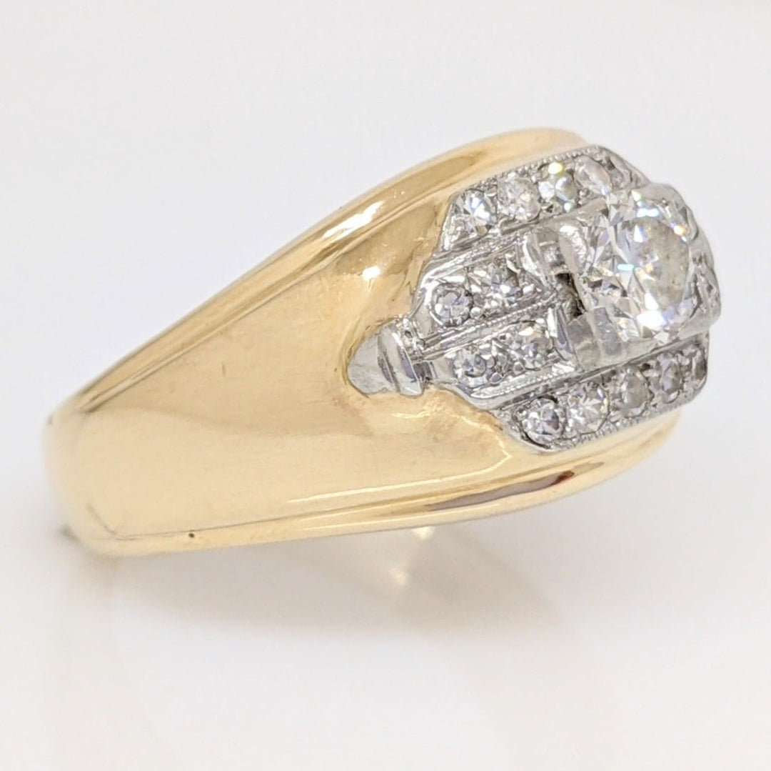 14K .87 CARAT TOTAL WEIGHT SI2 J DIAMOND ROUND (19) ESTATE RING 12.6 GRAMS