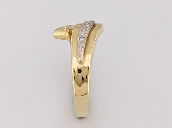 18K .07 CARAT TOTAL VS1 H DIAMOND ROUND (9) BYPASS ESTATE BAND 4.3 GRAMS