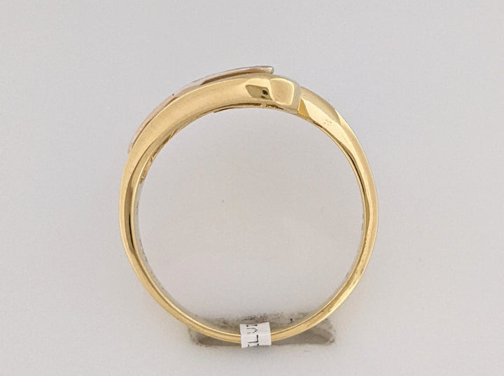 18K .07 CARAT TOTAL VS1 H DIAMOND ROUND (9) BYPASS ESTATE BAND 4.3 GRAMS