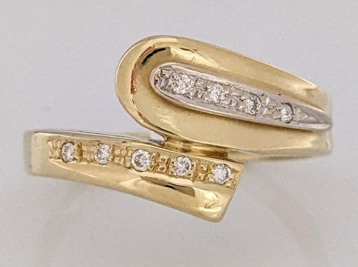 18K .07 CARAT TOTAL VS1 H DIAMOND ROUND (9) BYPASS ESTATE BAND 4.3 GRAMS