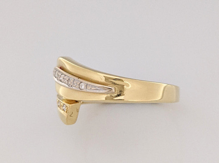 18K .07 CARAT TOTAL VS1 H DIAMOND ROUND (9) BYPASS ESTATE BAND 4.3 GRAMS