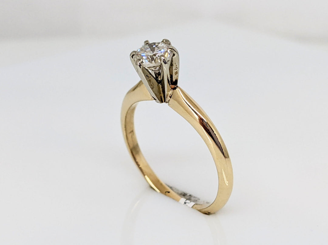 14K .45 CARAT TOTAL SI2 I DIAMOND ROUND SOLITAIRE ESTATE RING 2.2 GRAMS