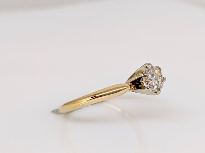 14K .45 CARAT TOTAL SI2 I DIAMOND ROUND SOLITAIRE ESTATE RING 2.2 GRAMS