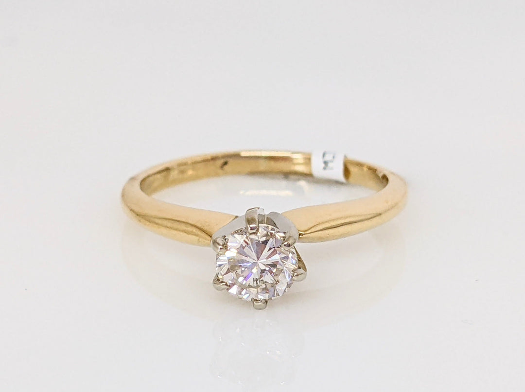 14K .45 CARAT TOTAL SI2 I DIAMOND ROUND SOLITAIRE ESTATE RING 2.2 GRAMS