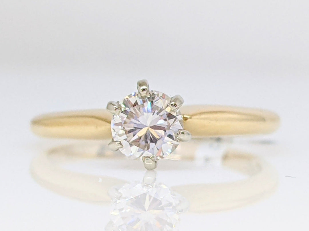 14K .45 CARAT TOTAL SI2 I DIAMOND ROUND SOLITAIRE ESTATE RING 2.2 GRAMS