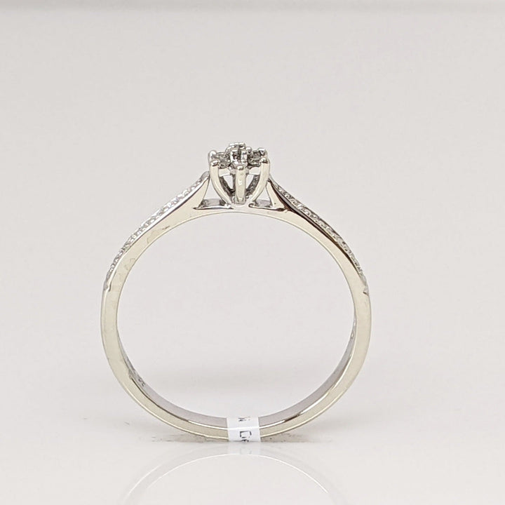 10K WHITE DIAMOND ROUND (5) PROMOTIONAL ESTATE RING 1.6 GRAMS