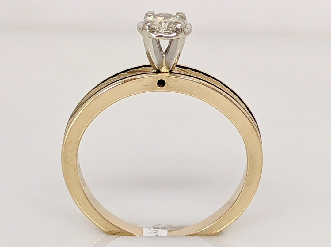 14K .22 CARAT TOTAL I1 I DIAMOND ROUND ESTATE TEXTURE SHANK RING 2.8 GRAMS