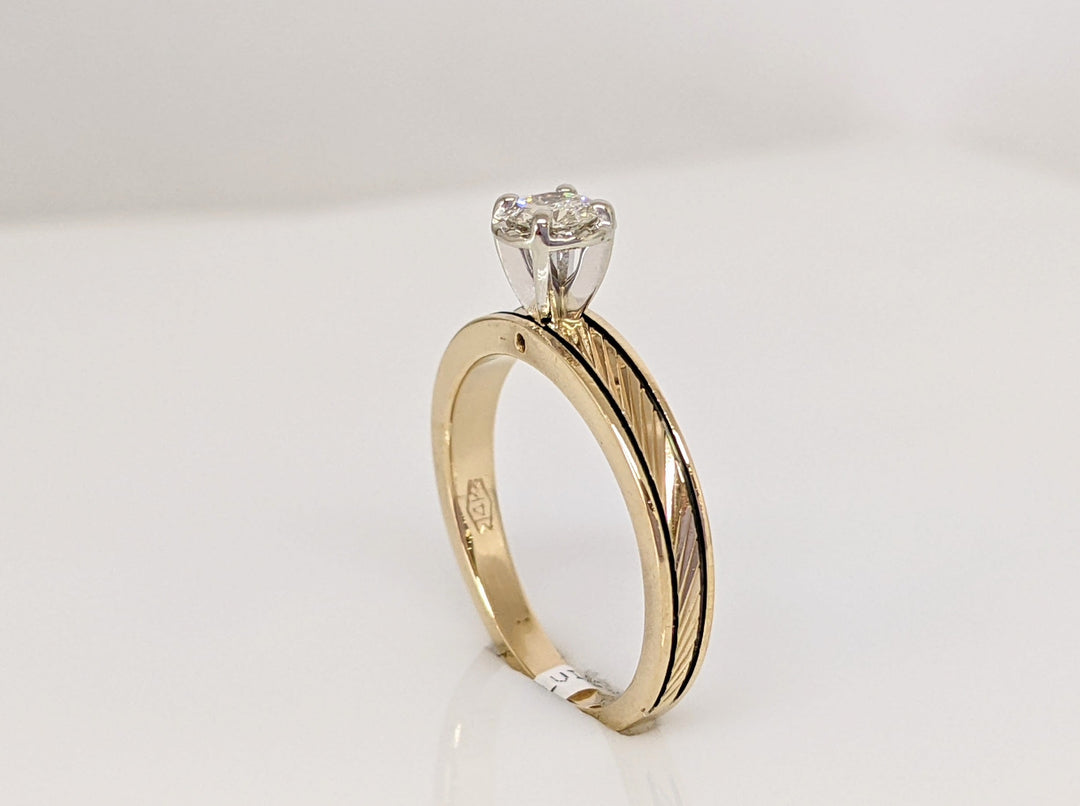 14K .22 CARAT TOTAL I1 I DIAMOND ROUND ESTATE TEXTURE SHANK RING 2.8 GRAMS