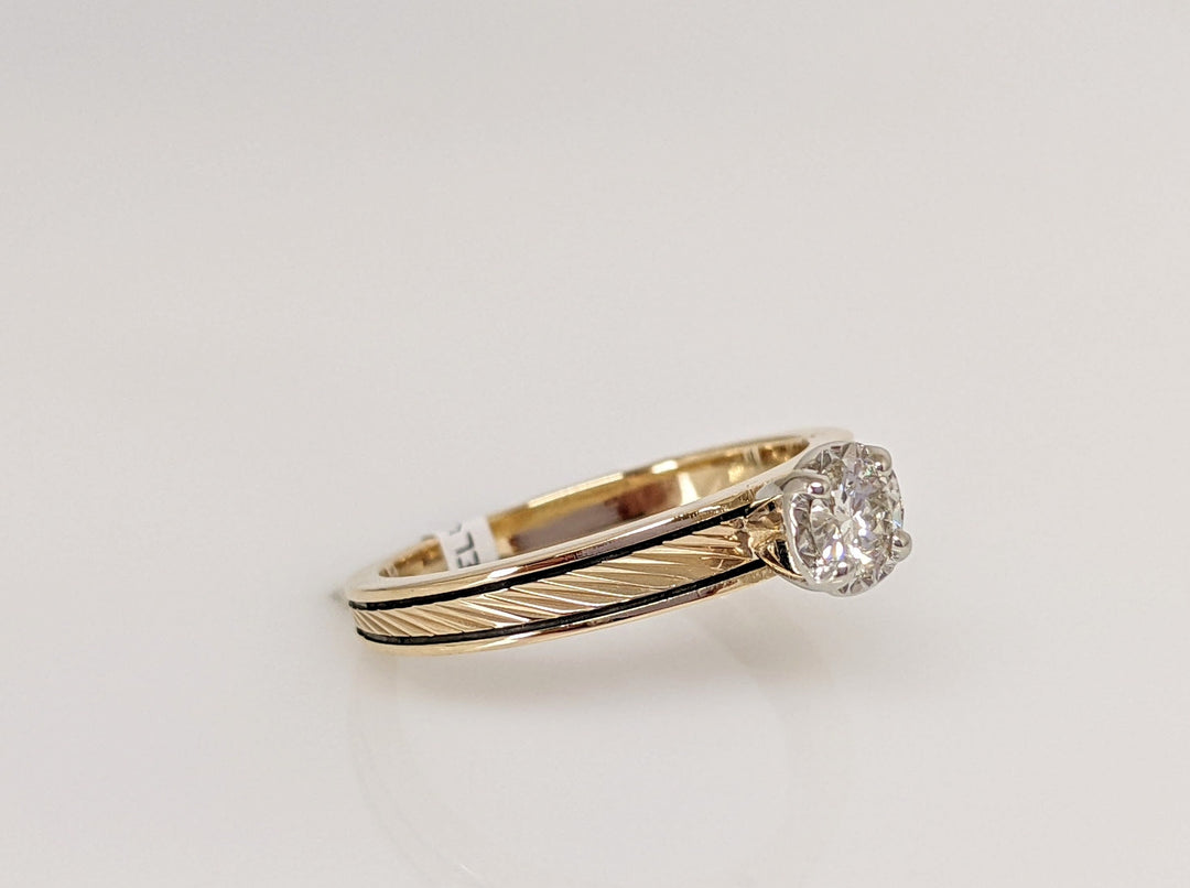 14K .22 CARAT TOTAL I1 I DIAMOND ROUND ESTATE TEXTURE SHANK RING 2.8 GRAMS