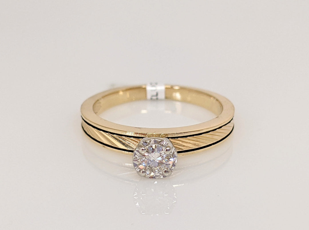 14K .22 CARAT TOTAL I1 I DIAMOND ROUND ESTATE TEXTURE SHANK RING 2.8 GRAMS