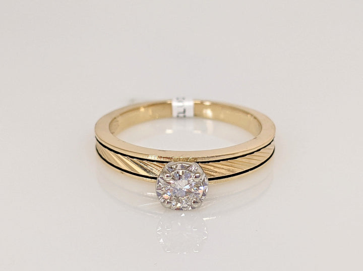 14K .22 CARAT TOTAL I1 I DIAMOND ROUND ESTATE TEXTURE SHANK RING 2.8 GRAMS