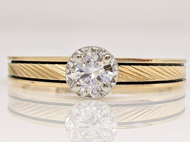 14K .22 CARAT TOTAL I1 I DIAMOND ROUND ESTATE TEXTURE SHANK RING 2.8 GRAMS