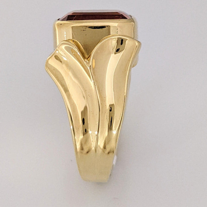 18K PINK TOURMALINE CUSHION CUT 9X11 BEZEL SET ESTATE RING 11.4 GRAMS