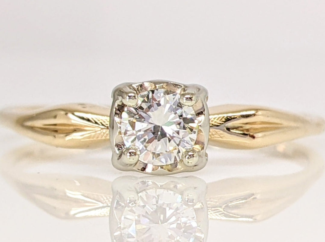 14K .31 CARAT TOTAL SI1 J DIAMOND ROUND ILLUSION HEAD ESTATE RING 2.2 GRAMS