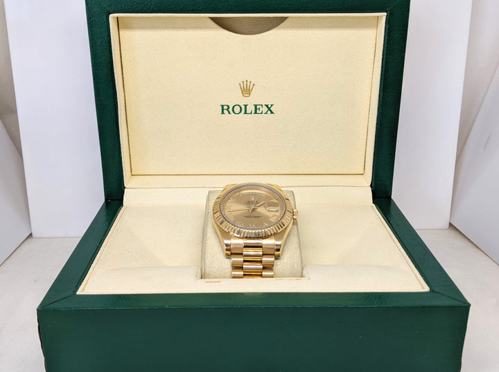 ROLEX 1999 GENTS 18K DAYDATE II 218238 WITH BOX 218.0 GRAMS
