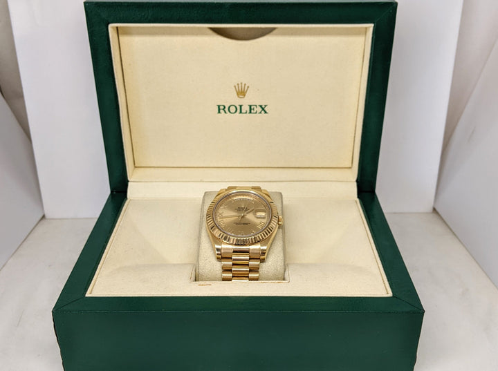 ROLEX 1999 GENTS 18K DAYDATE II 218238 WITH BOX 218.0 GRAMS