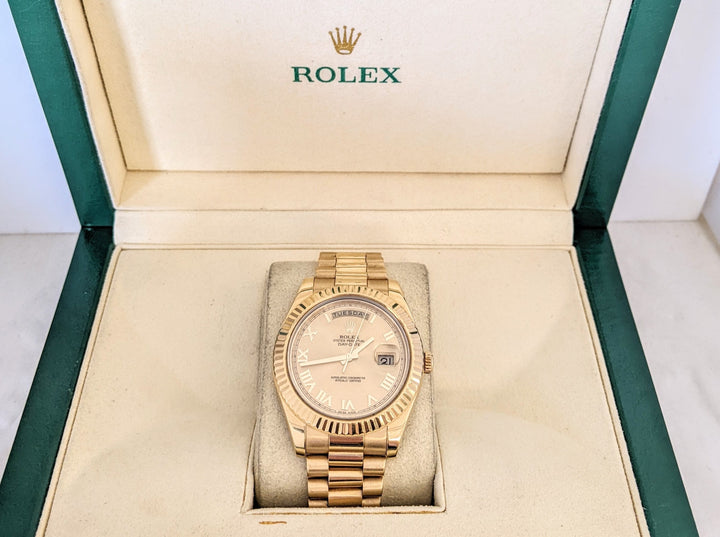 ROLEX 1999 GENTS 18K DAYDATE II 218238 WITH BOX 218.0 GRAMS