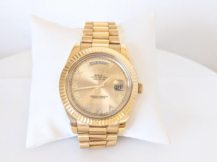 ROLEX 1999 GENTS 18K DAYDATE II 218238 WITH BOX 218.0 GRAMS