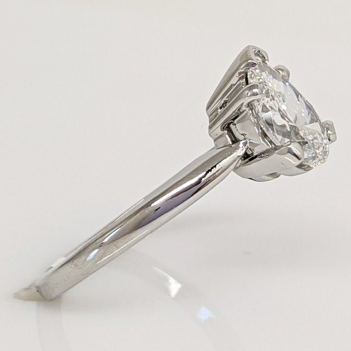 PLATINUM 1.22 CARAT TOTAL VS1 D DIAMOND PEAR ESTATE SOLITAIRE RING 4.5 GRAMS