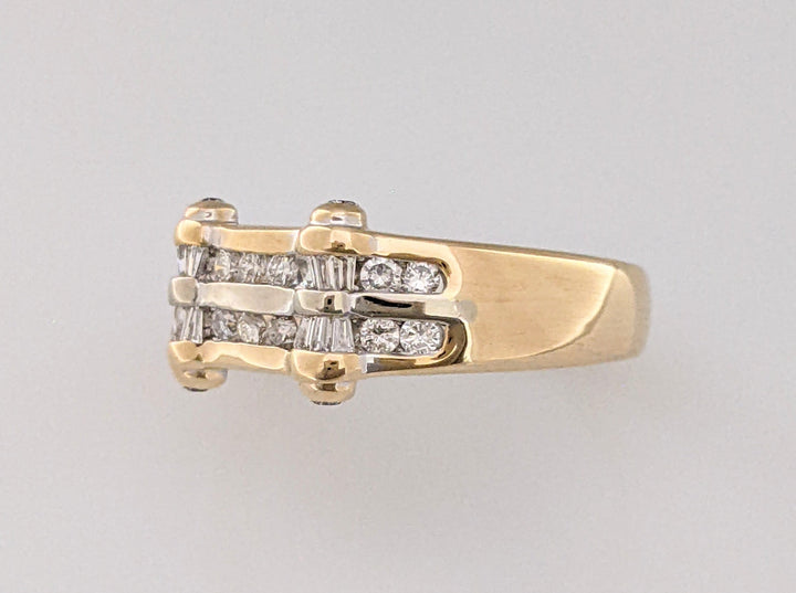 14K .46 CARAT TOTAL WEIGHT I1 H DIAMOND ROUND (18) BAGUETTE (12) 5.2 GRAMS