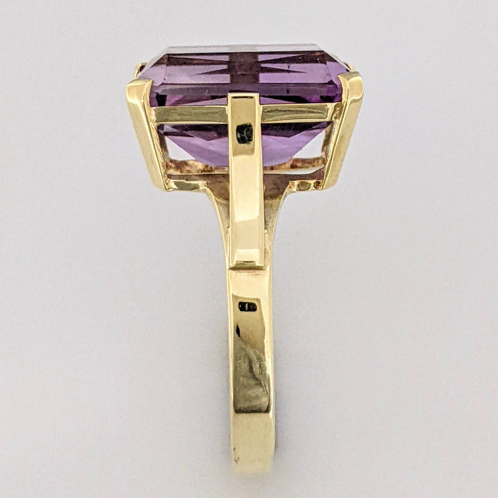 14K AMETHYST EMERALD CUT 10.5X14.5 ESTATE RING 4.9 GRAMS