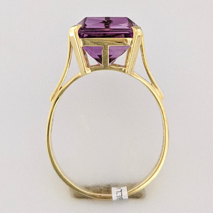 14K AMETHYST EMERALD CUT 10.5X14.5 ESTATE RING 4.9 GRAMS