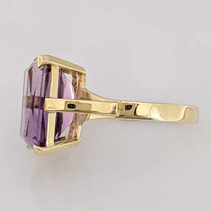 14K AMETHYST EMERALD CUT 10.5X14.5 ESTATE RING 4.9 GRAMS