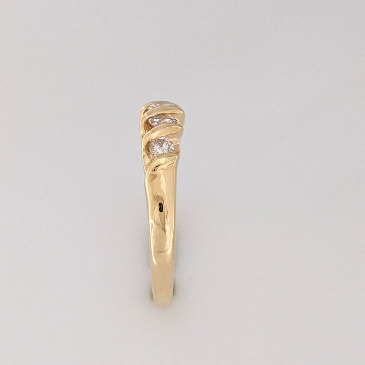 14K .49 CARAT TOTAL WEIGHT SI2 J DIAMOND ROUND (5) S-STYLE BAND 4.5 GRAMS