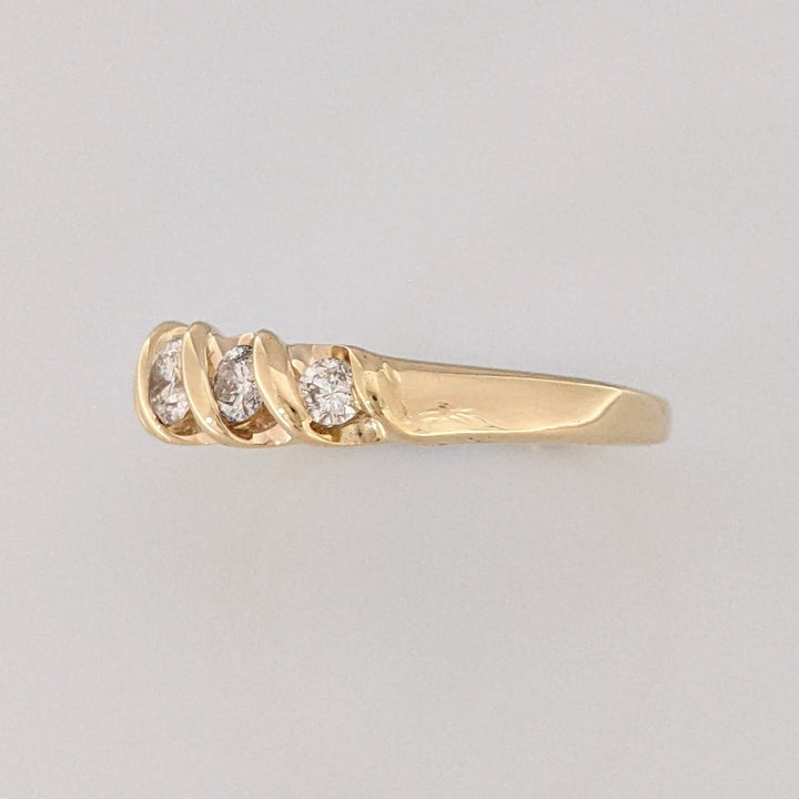 14K .49 CARAT TOTAL WEIGHT SI2 J DIAMOND ROUND (5) S-STYLE BAND 4.5 GRAMS