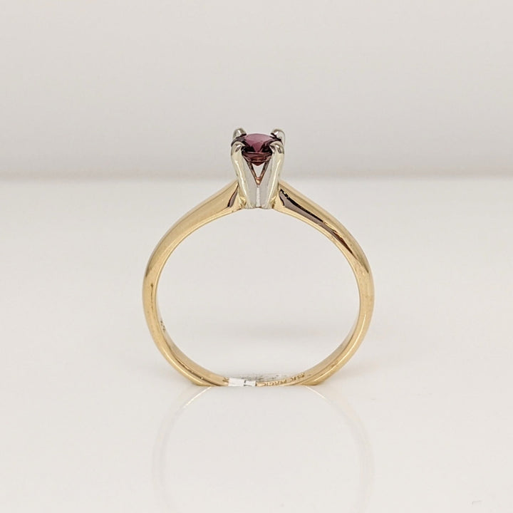 14K BERRY REDDISH SAPPHIRE "AA" ROUND 4MM ESTATE RING 2.2 GRAMS