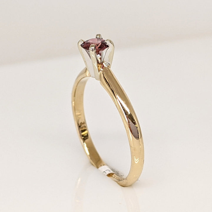 14K BERRY REDDISH SAPPHIRE "AA" ROUND 4MM ESTATE RING 2.2 GRAMS