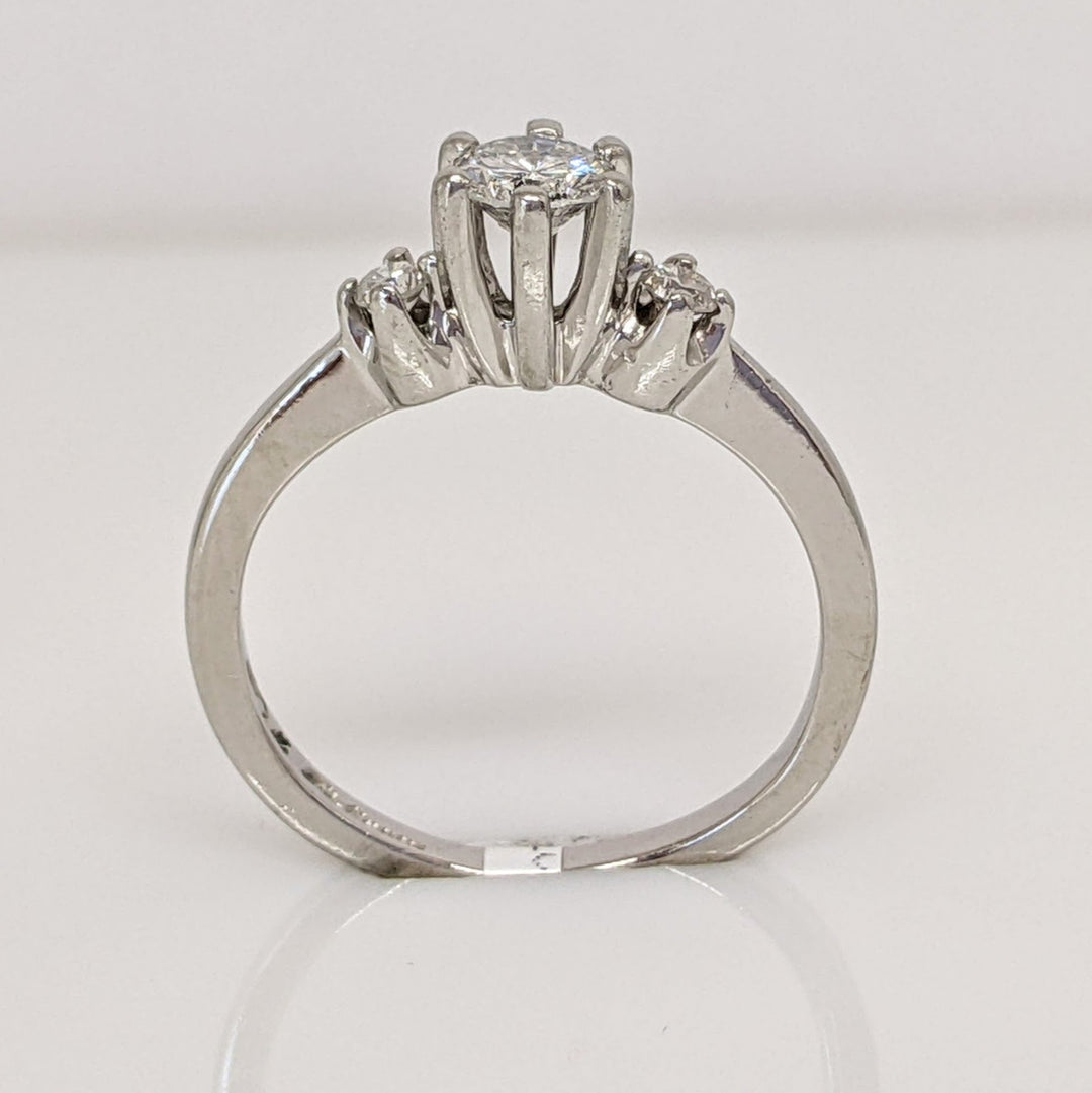 PLATINUM .48 CARAT TOTAL WEIGHT I1 H DIAMOND ROUND (3) ESTATE TRINITY RING 4.5 GRAMS