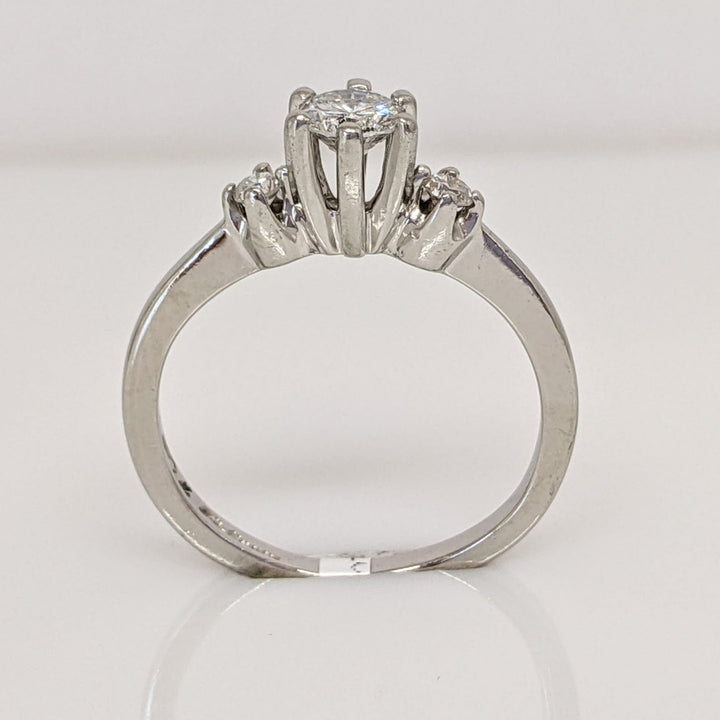 PLATINUM .48 CARAT TOTAL WEIGHT I1 H DIAMOND ROUND (3) ESTATE TRINITY RING 4.5 GRAMS