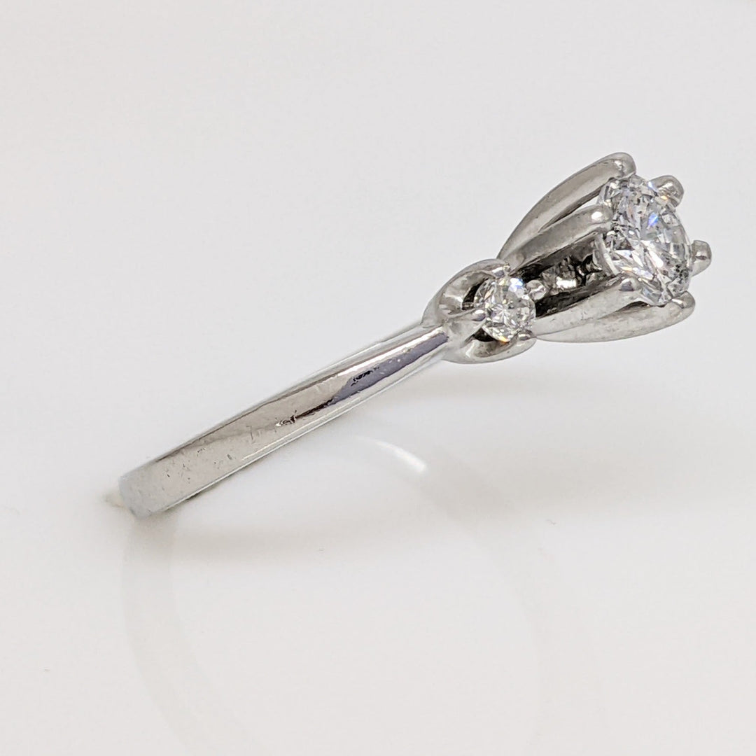 PLATINUM .48 CARAT TOTAL WEIGHT I1 H DIAMOND ROUND (3) ESTATE TRINITY RING 4.5 GRAMS