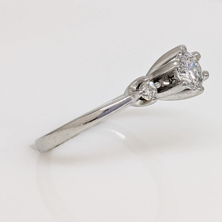 PLATINUM .48 CARAT TOTAL WEIGHT I1 H DIAMOND ROUND (3) ESTATE TRINITY RING 4.5 GRAMS