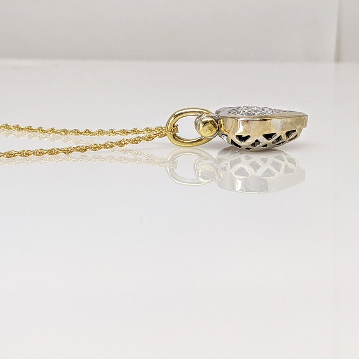 18K/14K 1.28 CARAT TOTAL WEIGHT SI1 G DIAMOND PRINCESS CUT (32) ESTATE PENDANT & CHAIN 8.5 GRAMS