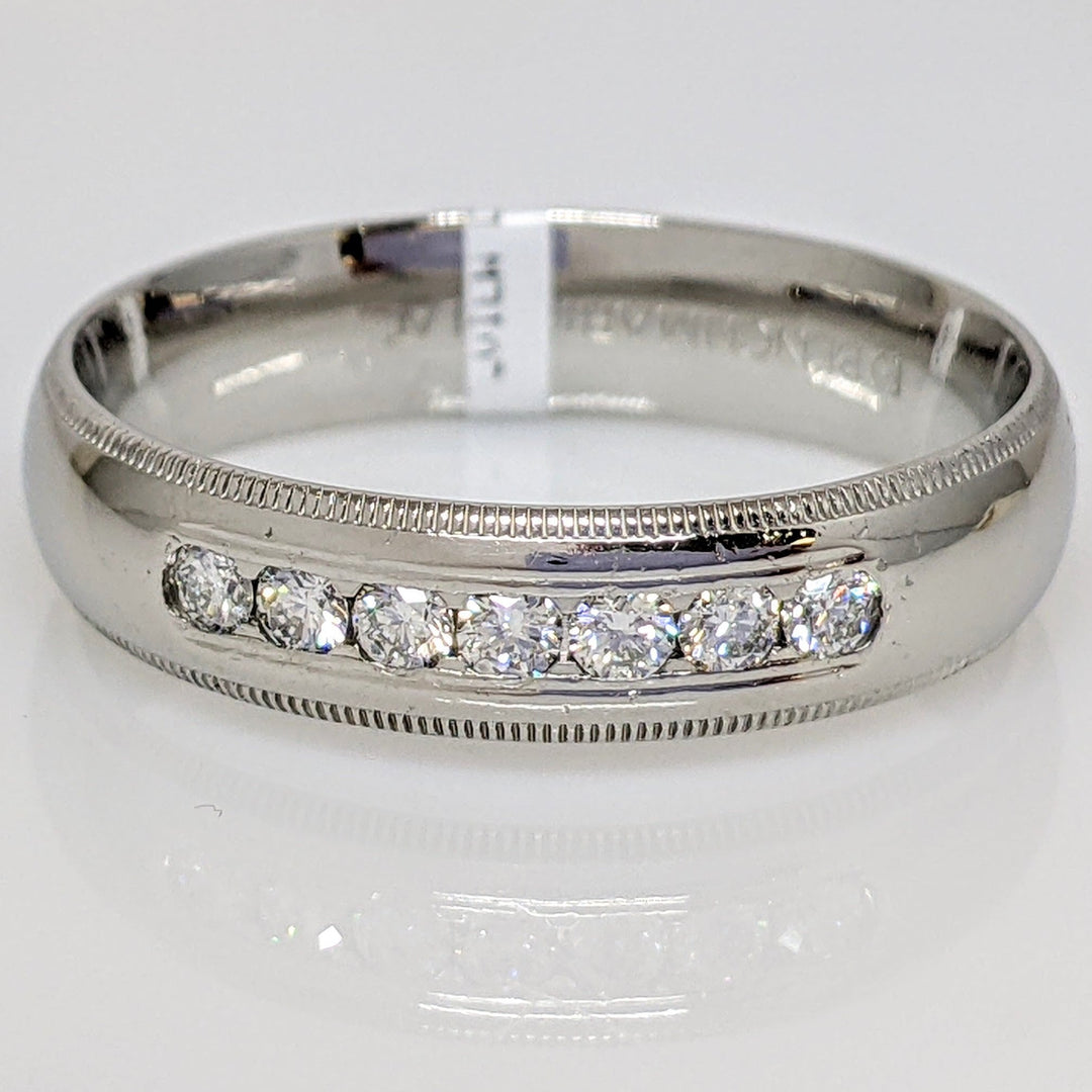 PLATINUM .35 CARAT TOTAL WEIGHT SI1 I DIAMOND ROUND (7) ESTATE CHANNEL SET BAND 12.0 GRAMS