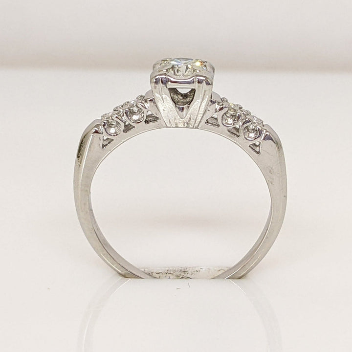 PLATINUM .38 CARAT TOTAL WEIGHT VS2-SI1 J DIAMOND ROUND (5) ESTATE RING 3.9 GRAMS