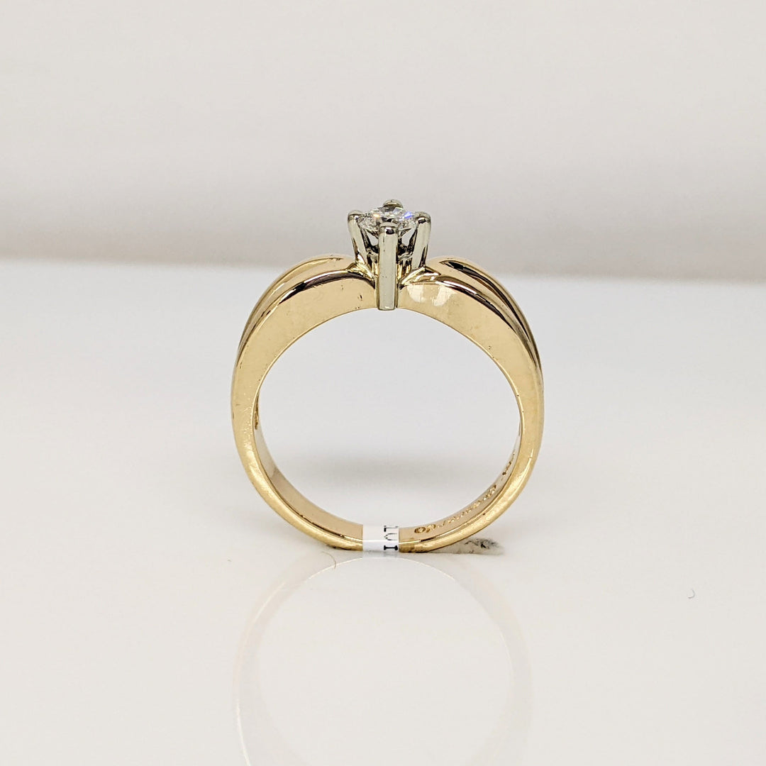 14K .18 CARAT TOTAL SI2 G DIAMOND ROUND SPLIT SHANK ESTATE RING 3.9 GRAMS